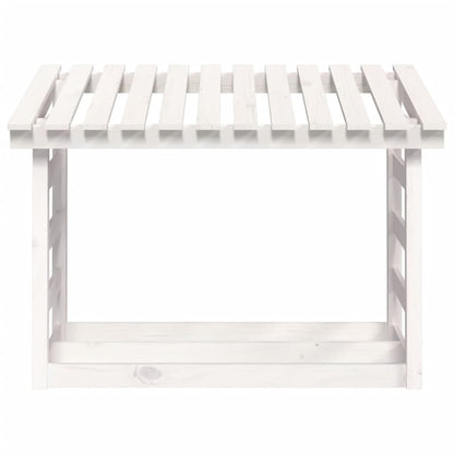 Portalegna Bianco 108x64,5x78 cm in Legno Massello di Pino - homemem39