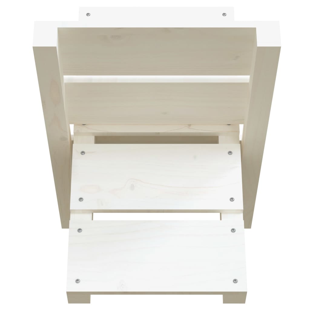 Portaceppi Bianco 47x39,5x48 cm in Legno Massello di Pino - homemem39