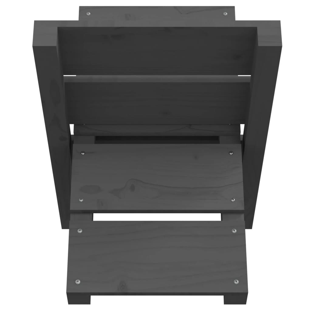 Portaceppi Grigio 47x39,5x48 cm in Legno Massello di Pino - homemem39