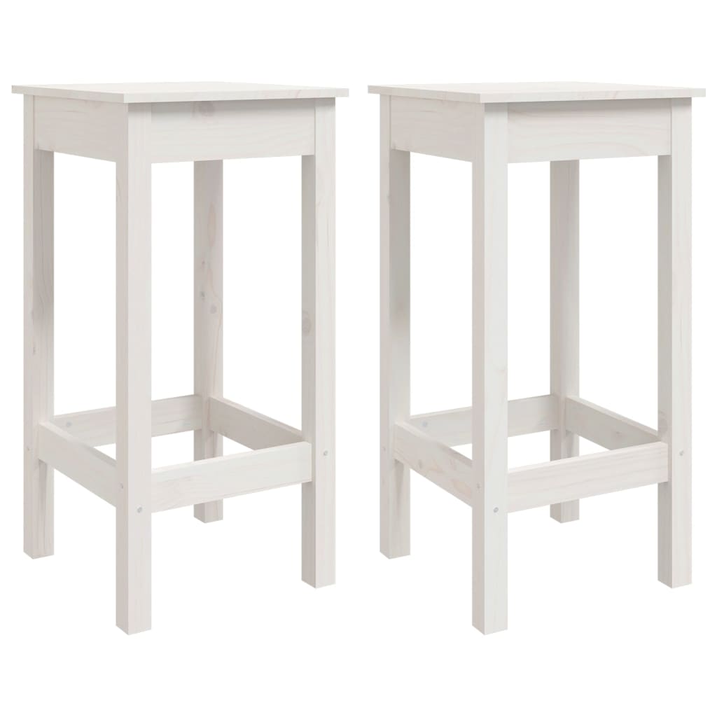 Set da Bar 3 pz Bianco in Legno Massello di Pino - homemem39