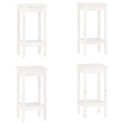 Set da Bar 5 pz Bianco in Legno Massello di Pino - homemem39