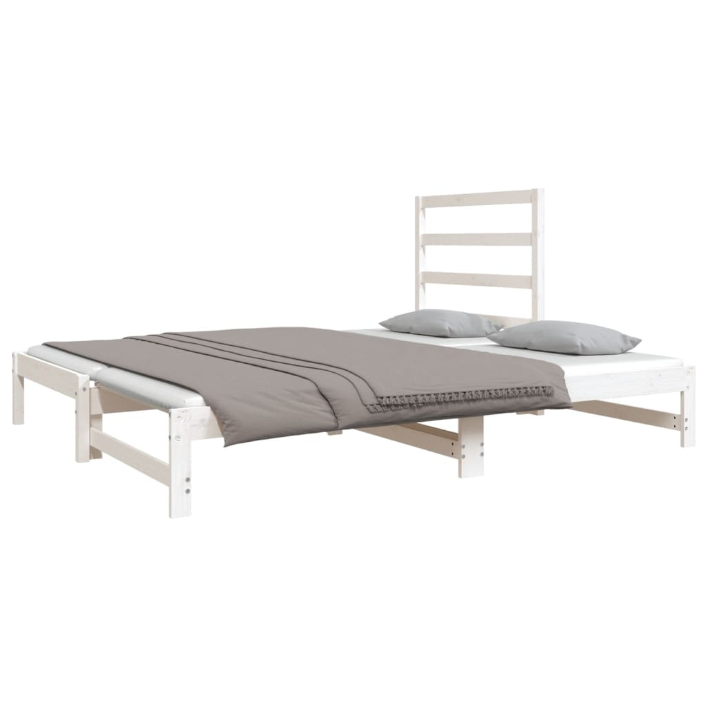 Dormeuse Estraibile Bianca 2x(90x190) cm Legno Massello di Pino | homemem39