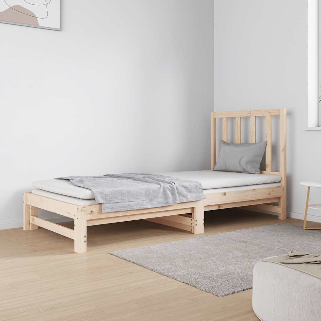 Dormeuse Estraibile 2x(90x190) cm Legno Massello di Pino | homemem39