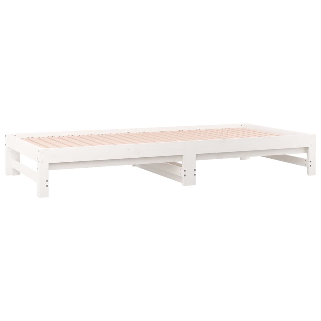 Dormeuse Estraibile Bianca 2x(90x190) cm Legno Massello di Pino | homemem39