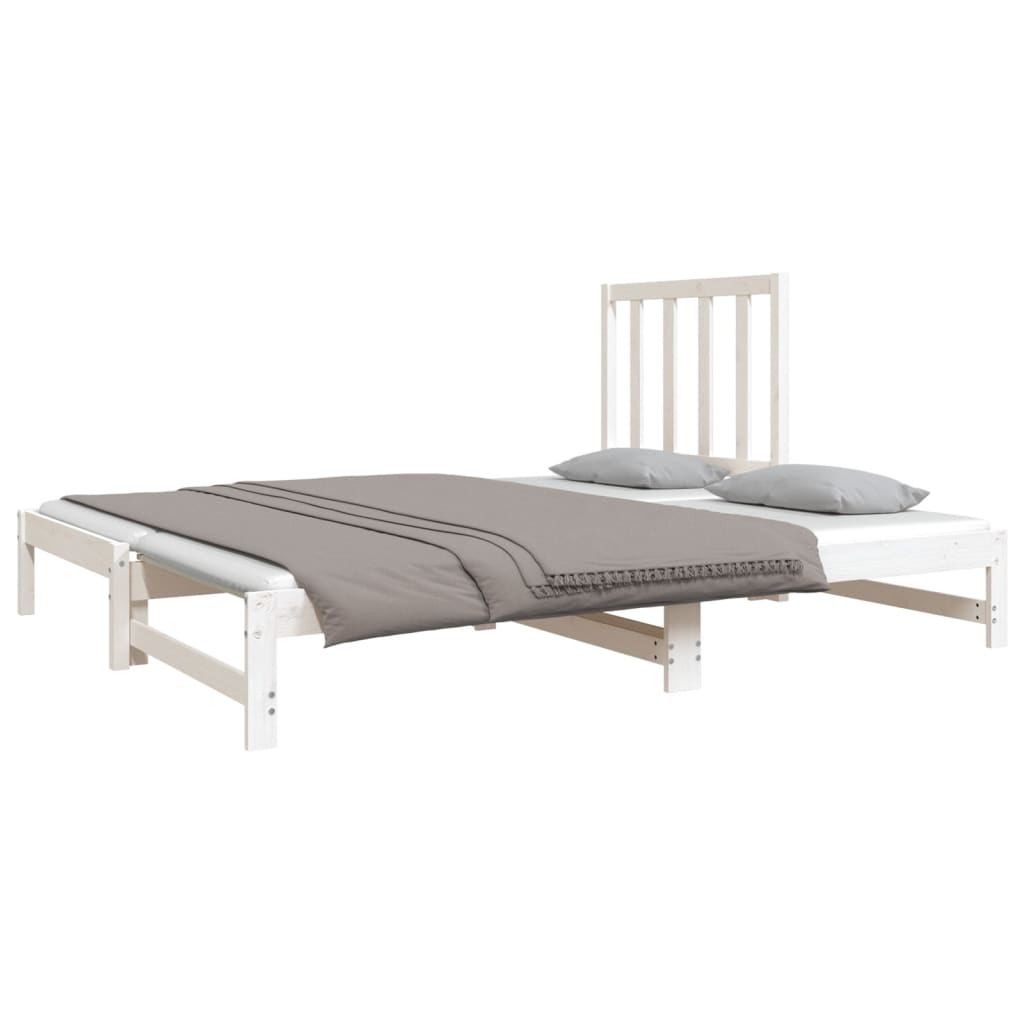 Dormeuse Estraibile Bianca 2x(90x190) cm Legno Massello di Pino | homemem39