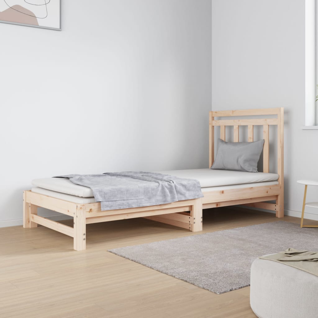 Dormeuse Estraibile 2x(90x190) cm Legno Massello di Pino | homemem39