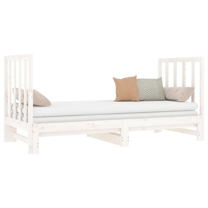 Dormeuse Estraibile Bianca 2x(90x190) cm Legno Massello di Pino | homemem39