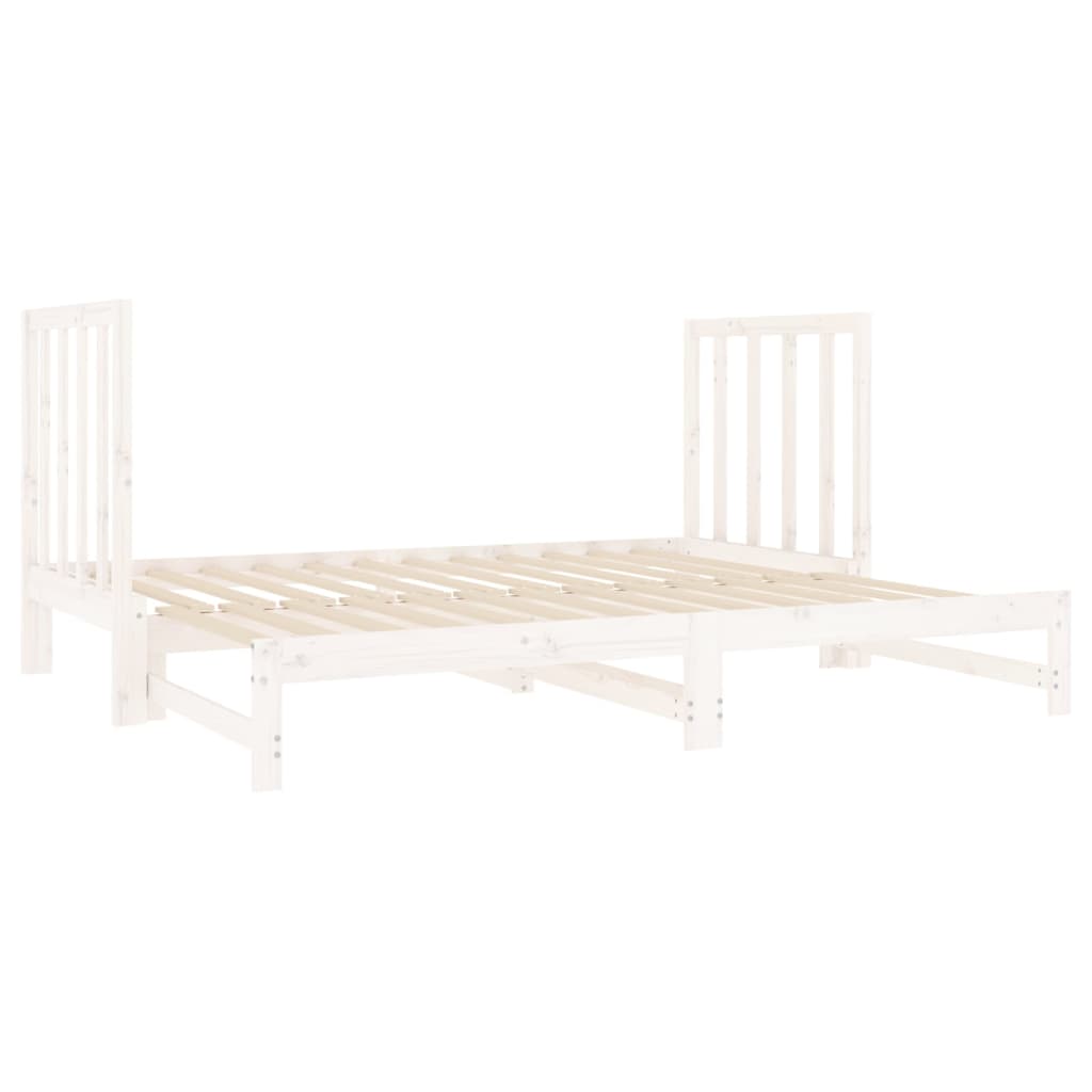 Dormeuse Estraibile Bianca 2x(90x190) cm Legno Massello di Pino | homemem39