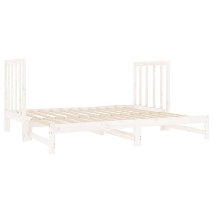 Dormeuse Estraibile Bianca 2x(90x190) cm Legno Massello di Pino | homemem39