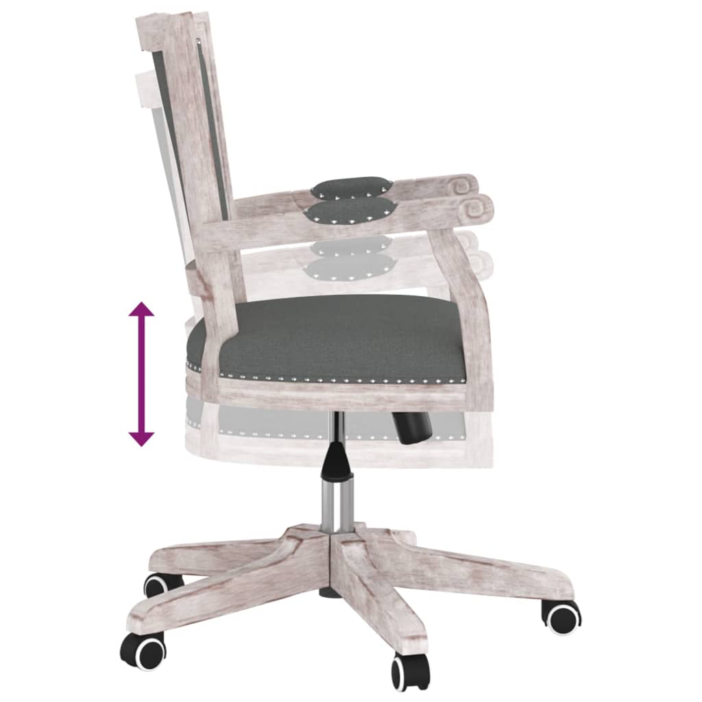 Sedia da Ufficio Girevole Grigio Scuro in Tessuto - homemem39