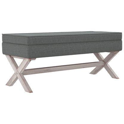 Sgabello Portaoggetti Grigio Scuro 110x45x49 cm in Tessuto - homemem39