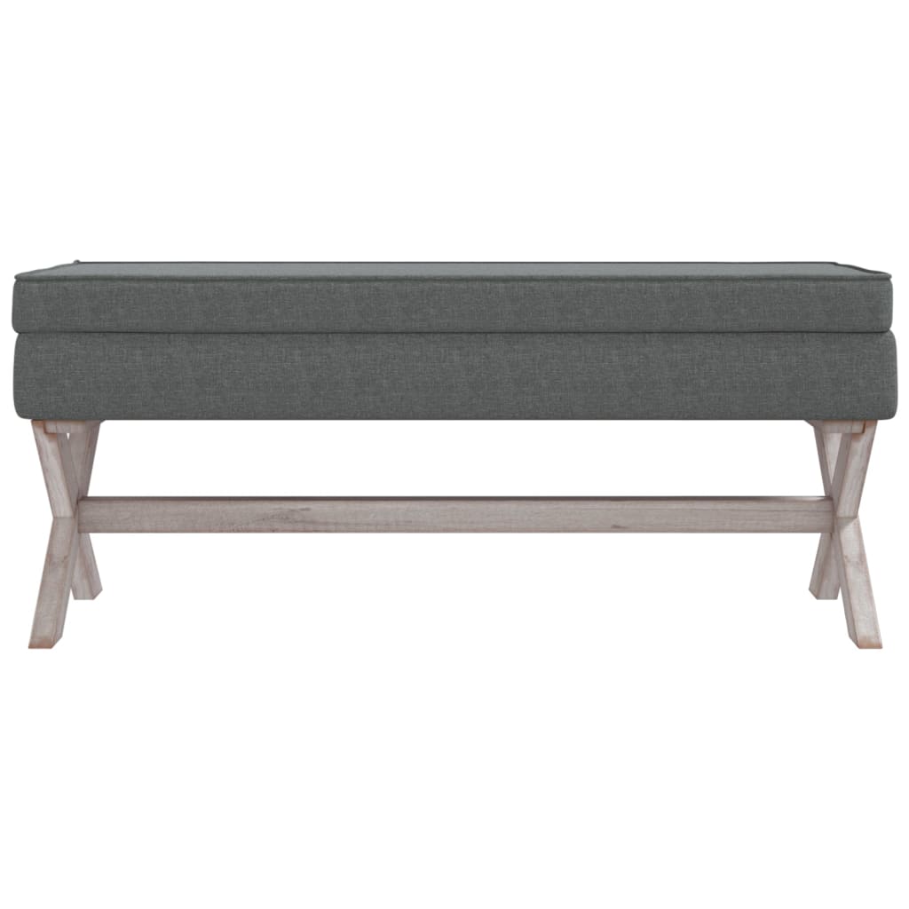 Sgabello Portaoggetti Grigio Scuro 110x45x49 cm in Tessuto - homemem39