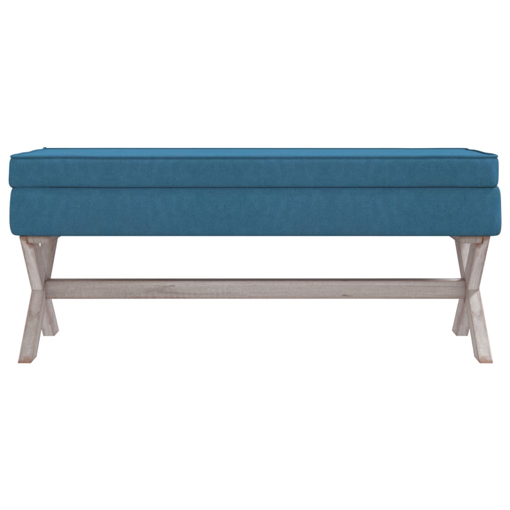 Sgabello Portaoggetti Blu 110x45x49 cm in Velluto - homemem39