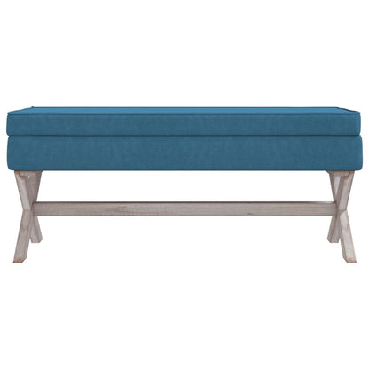 Sgabello Portaoggetti Blu 110x45x49 cm in Velluto - homemem39