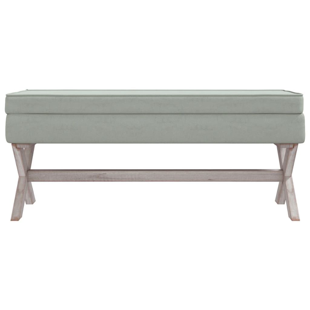 Sgabello Portaoggetti Grigio chiaro 110x45x49 cm in Velluto - homemem39