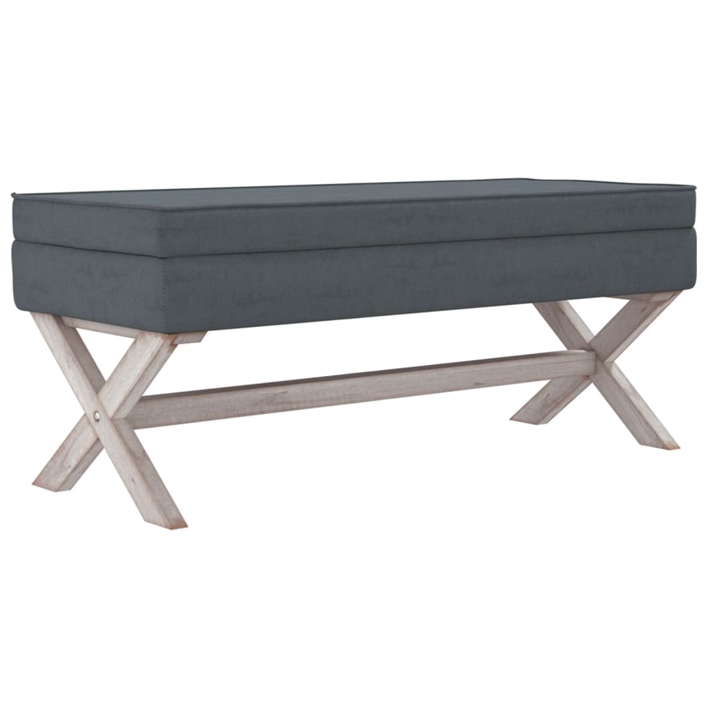 Sgabello Portaoggetti Grigio Scuro 110x45x49 cm in Velluto - homemem39