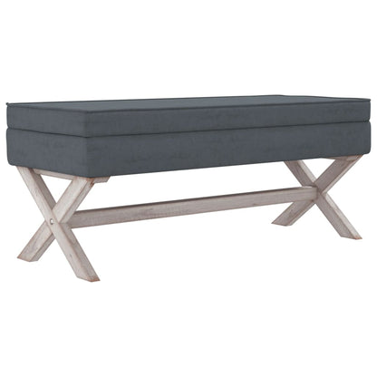 Sgabello Portaoggetti Grigio Scuro 110x45x49 cm in Velluto - homemem39