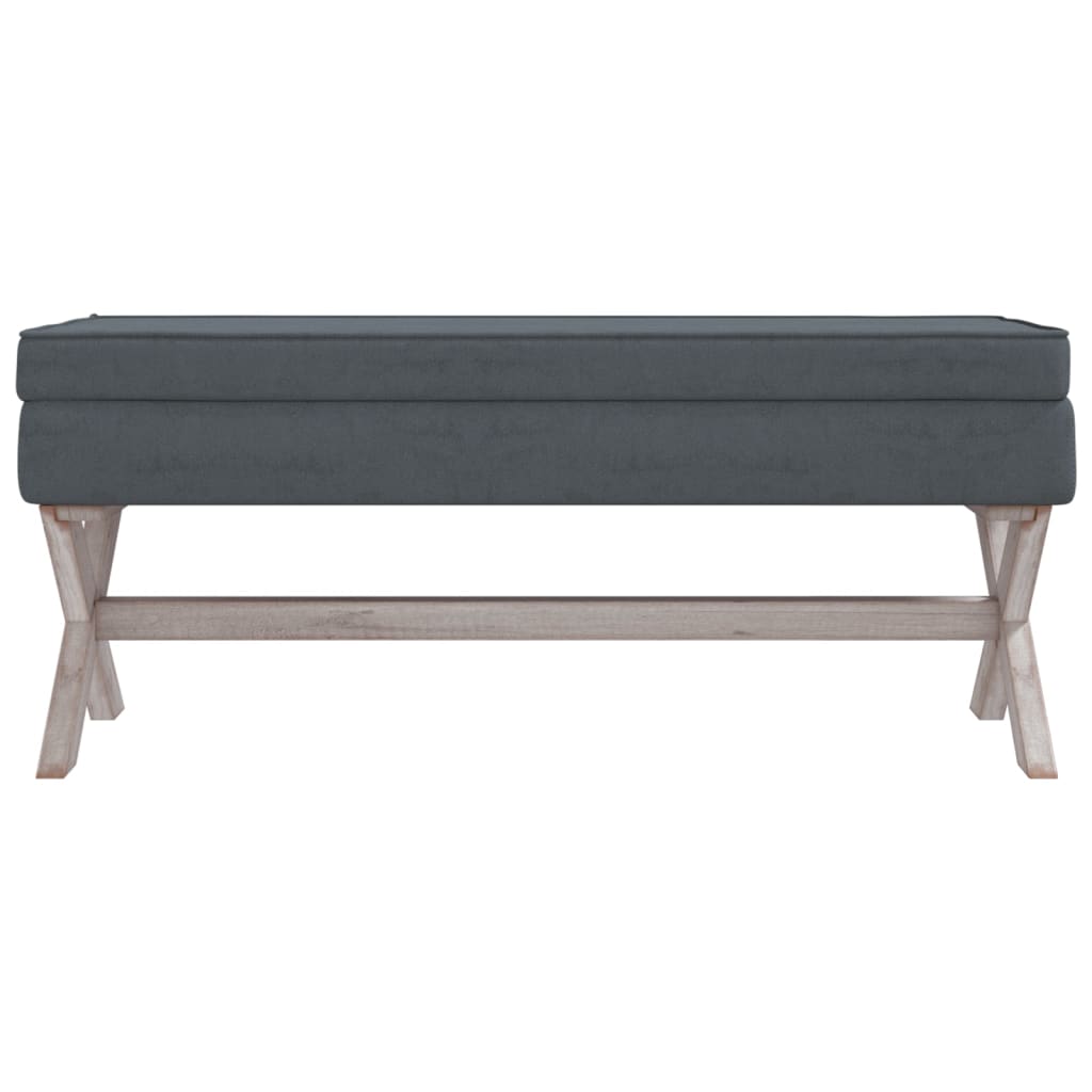 Sgabello Portaoggetti Grigio Scuro 110x45x49 cm in Velluto - homemem39