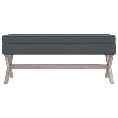 Sgabello Portaoggetti Grigio Scuro 110x45x49 cm in Velluto - homemem39