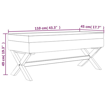 Sgabello Portaoggetti Grigio Scuro 110x45x49 cm in Velluto - homemem39