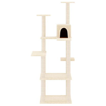 Albero per Gatti con Tiragraffi in Sisal Crema 153 cm - homemem39