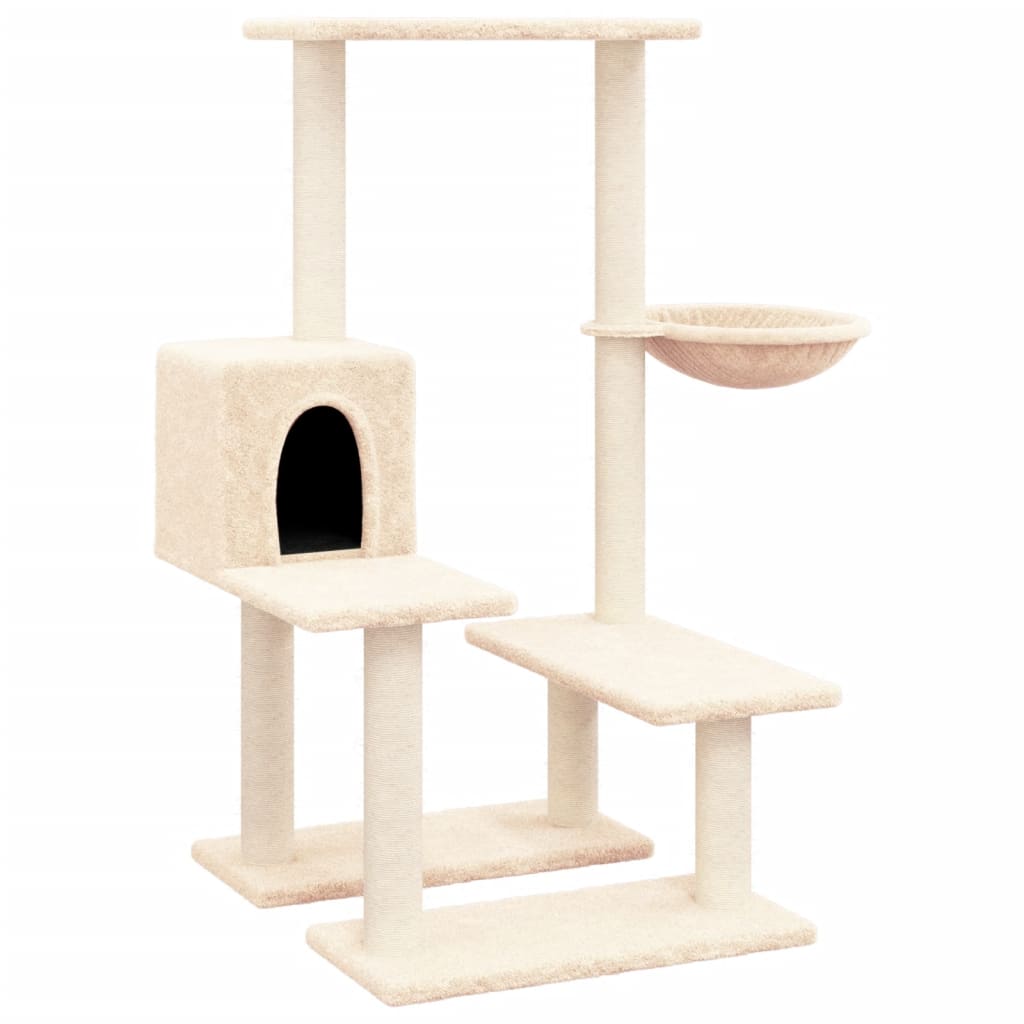 Albero per Gatti con Tiragraffi in Sisal Crema 94,5 cm - homemem39