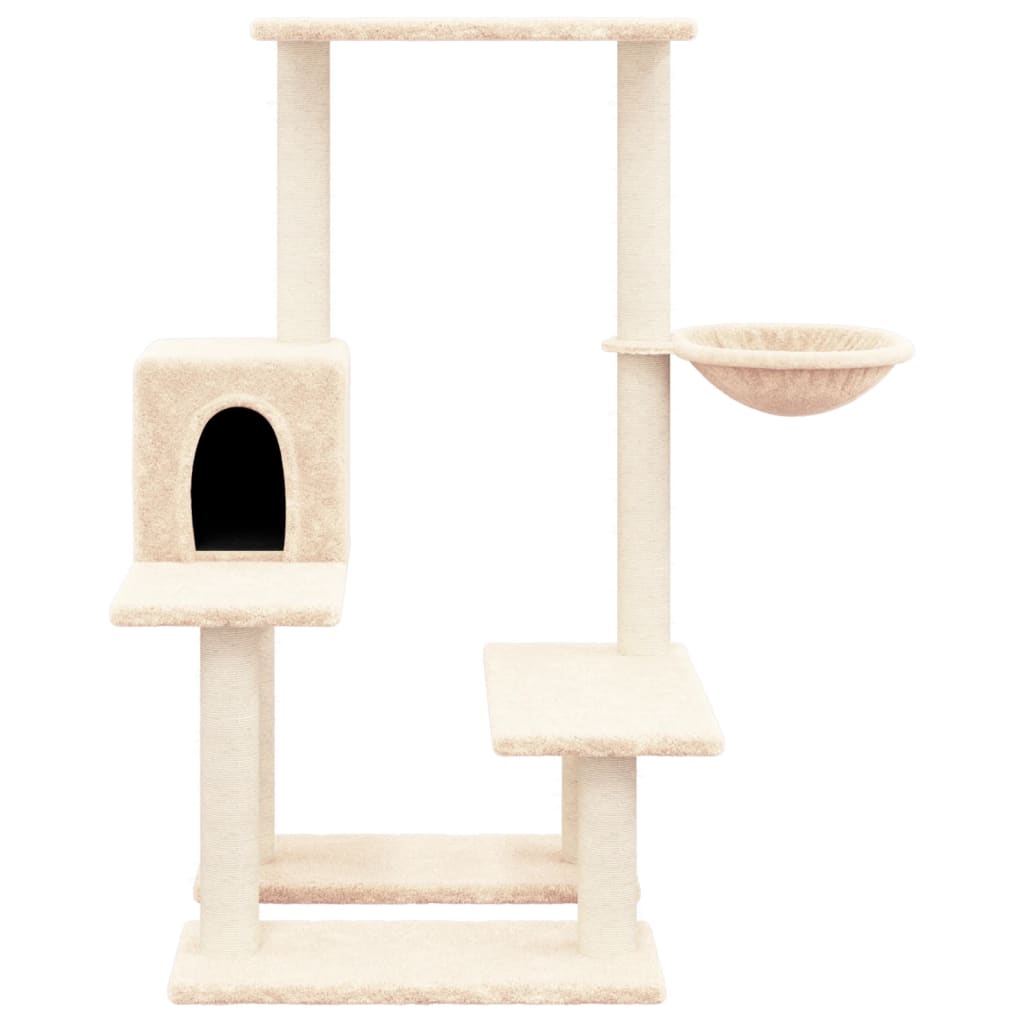 Albero per Gatti con Tiragraffi in Sisal Crema 94,5 cm - homemem39