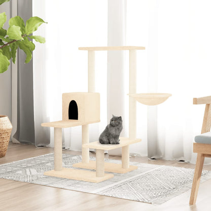 Albero per Gatti con Tiragraffi in Sisal Crema 94,5 cm - homemem39
