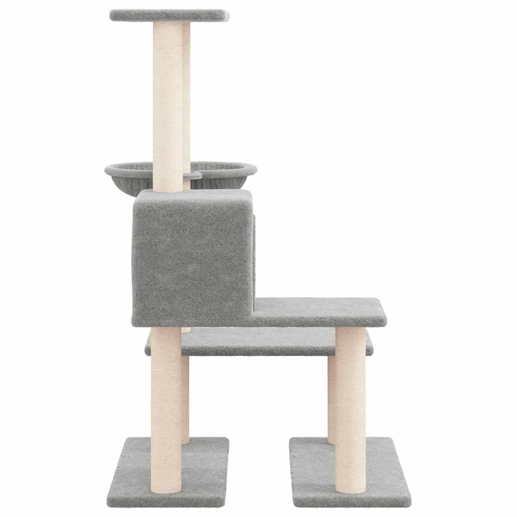 Albero per Gatti con Tiragraffi in Sisal Grigio Chiaro 94,5 cm