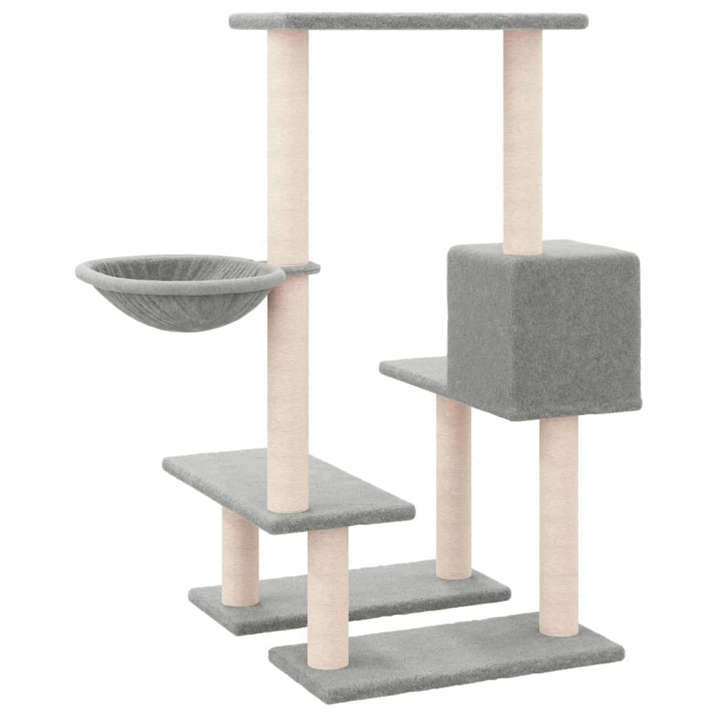 Albero per Gatti con Tiragraffi in Sisal Grigio Chiaro 94,5 cm - homemem39