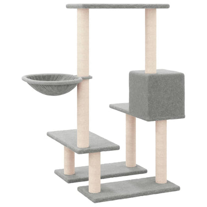 Albero per Gatti con Tiragraffi in Sisal Grigio Chiaro 94,5 cm - homemem39