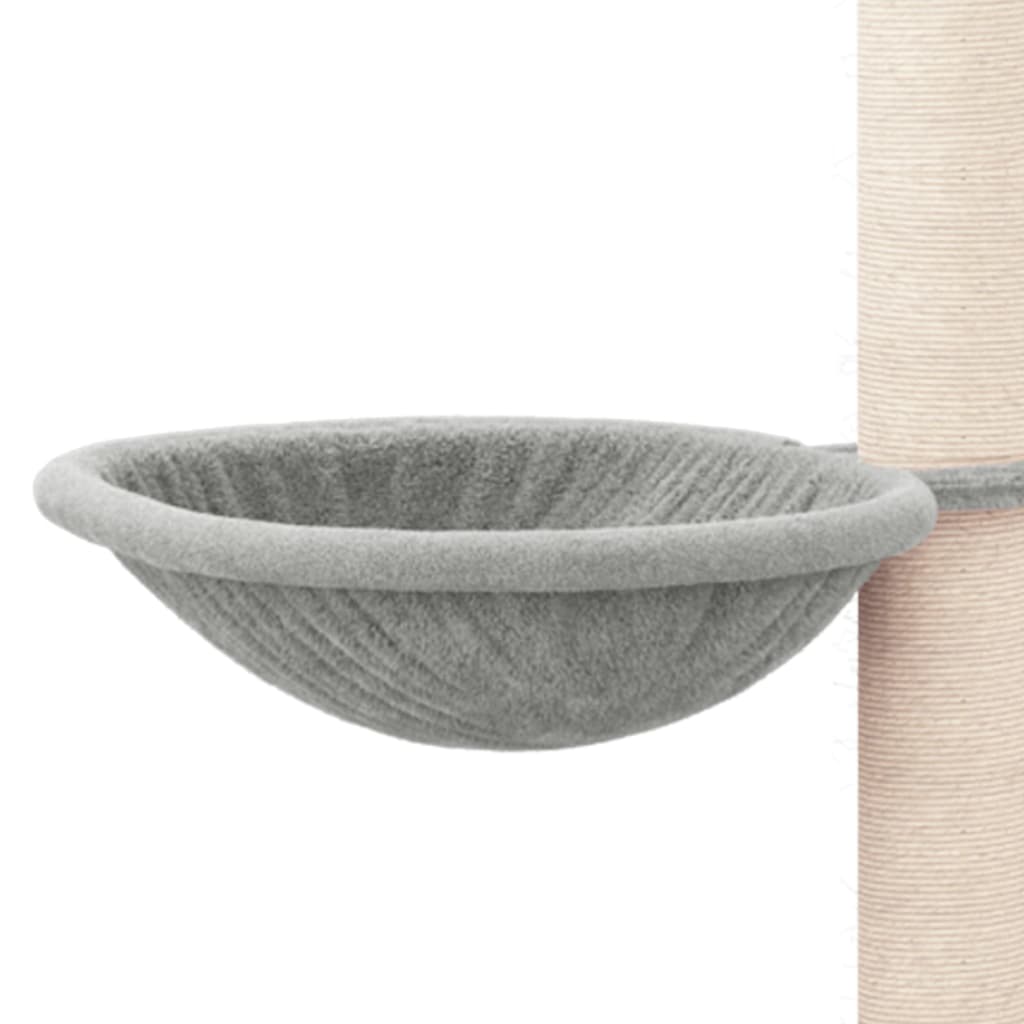 Albero per Gatti con Tiragraffi in Sisal Grigio Chiaro 94,5 cm - homemem39