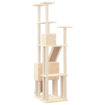 Albero per Gatti con Tiragraffi in Sisal Crema 190 cm | homemem39