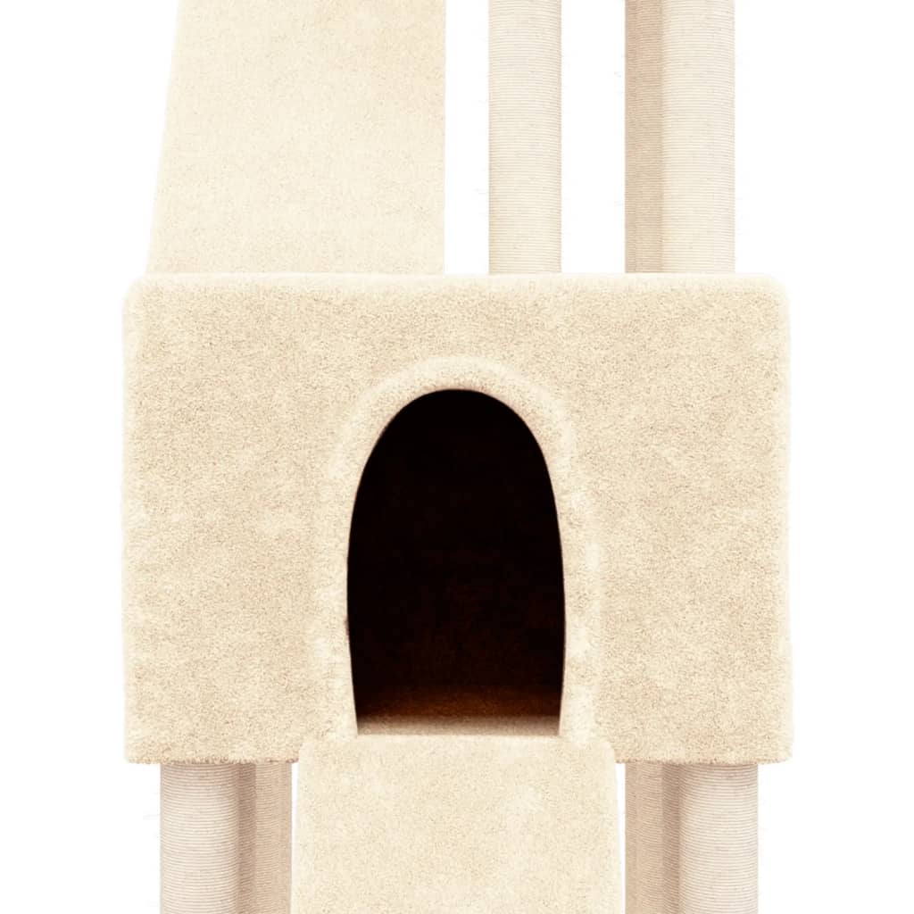 Albero per Gatti con Tiragraffi in Sisal Crema 190 cm | homemem39