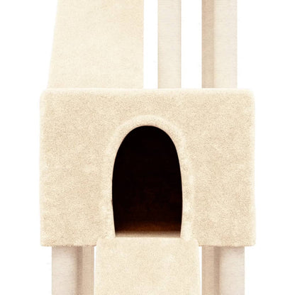 Albero per Gatti con Tiragraffi in Sisal Crema 190 cm | homemem39