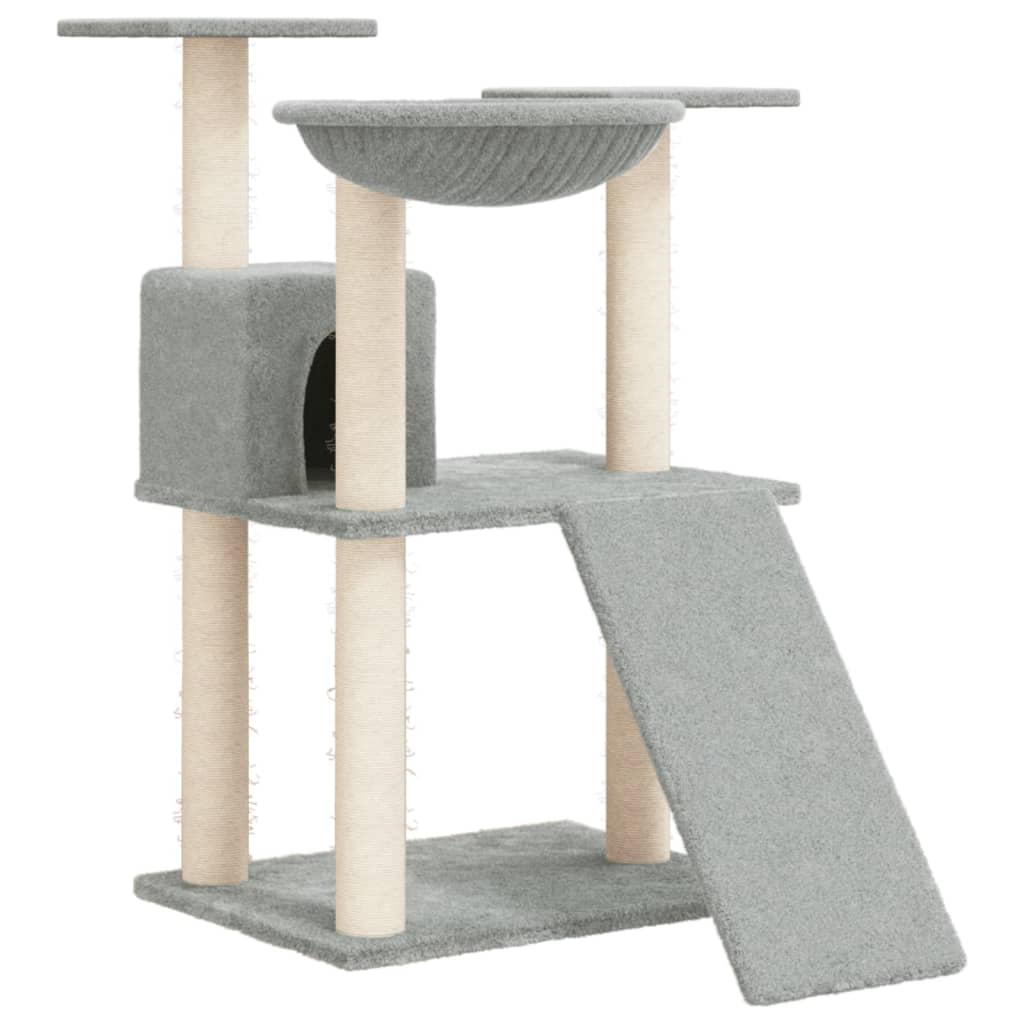 Albero per Gatti con Tiragraffi in Sisal Grigio Chiaro 83 cm - homemem39