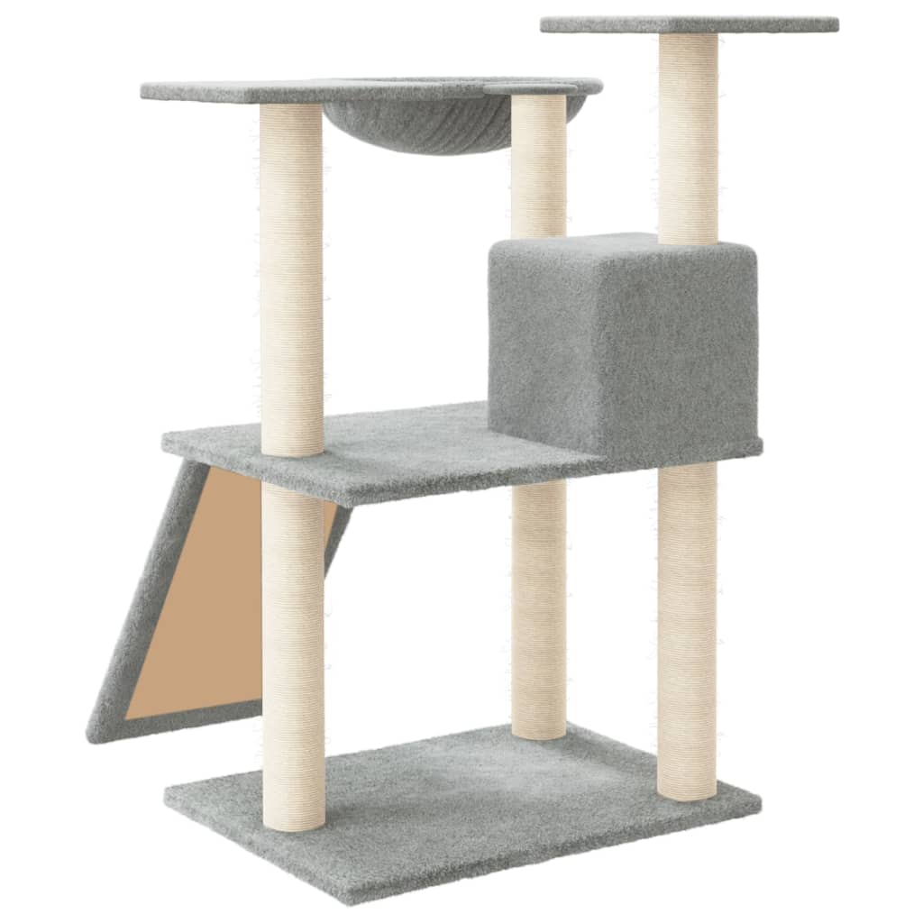 Albero per Gatti con Tiragraffi in Sisal Grigio Chiaro 83 cm - homemem39
