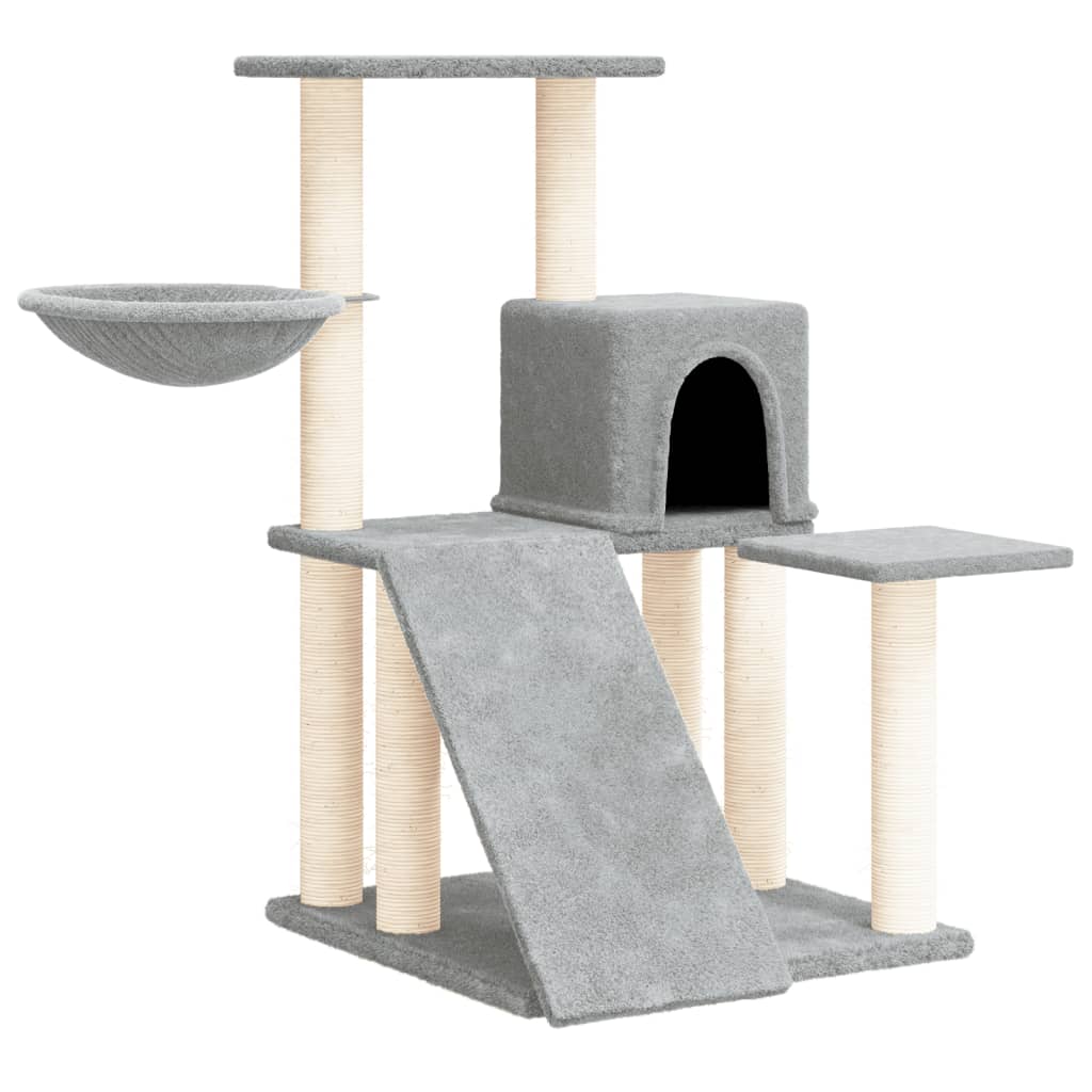 Albero per Gatti con Tiragraffi in Sisal Grigio Chiaro 82 cm - homemem39