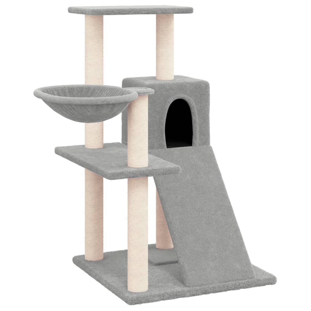 Albero per Gatti con Tiragraffi in Sisal Grigio Chiaro 82 cm - homemem39