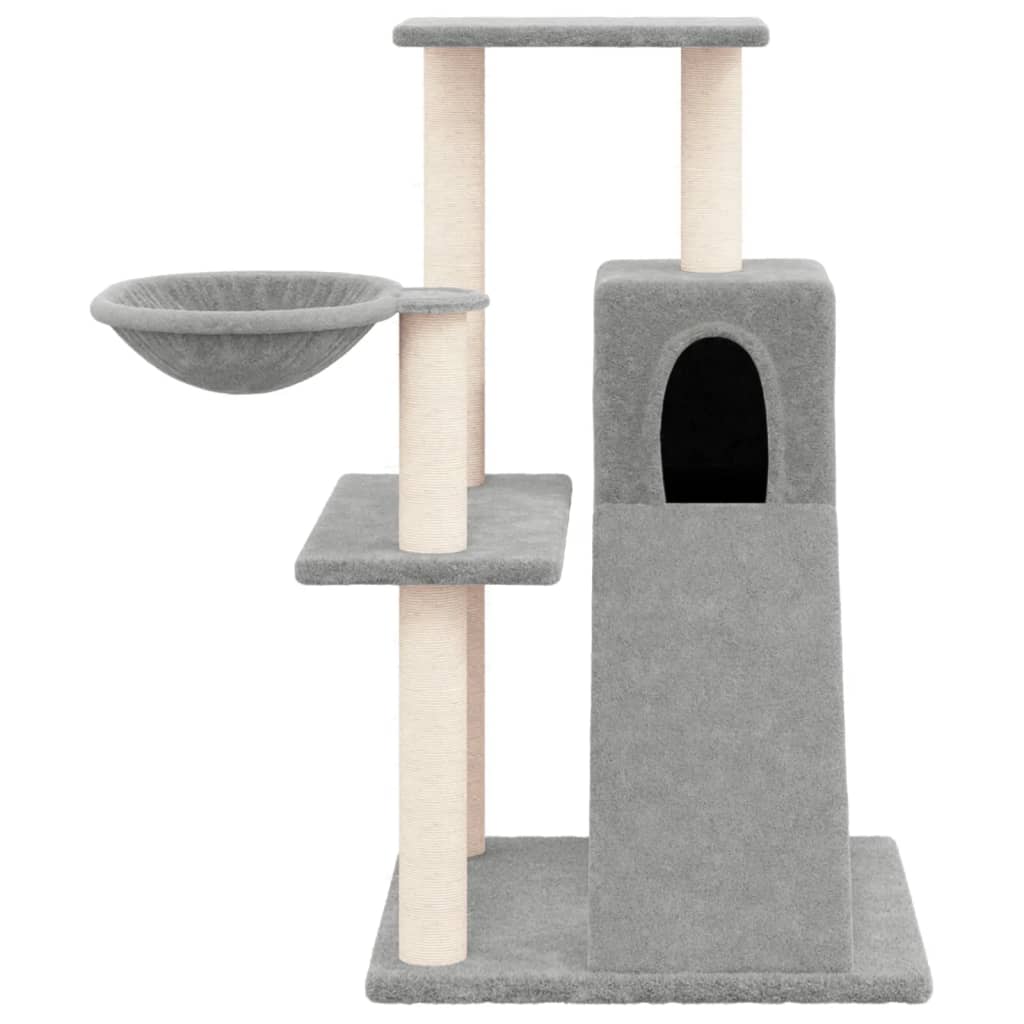 Albero per Gatti con Tiragraffi in Sisal Grigio Chiaro 82 cm - homemem39