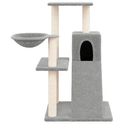 Albero per Gatti con Tiragraffi in Sisal Grigio Chiaro 82 cm - homemem39