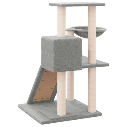 Albero per Gatti con Tiragraffi in Sisal Grigio Chiaro 82 cm - homemem39