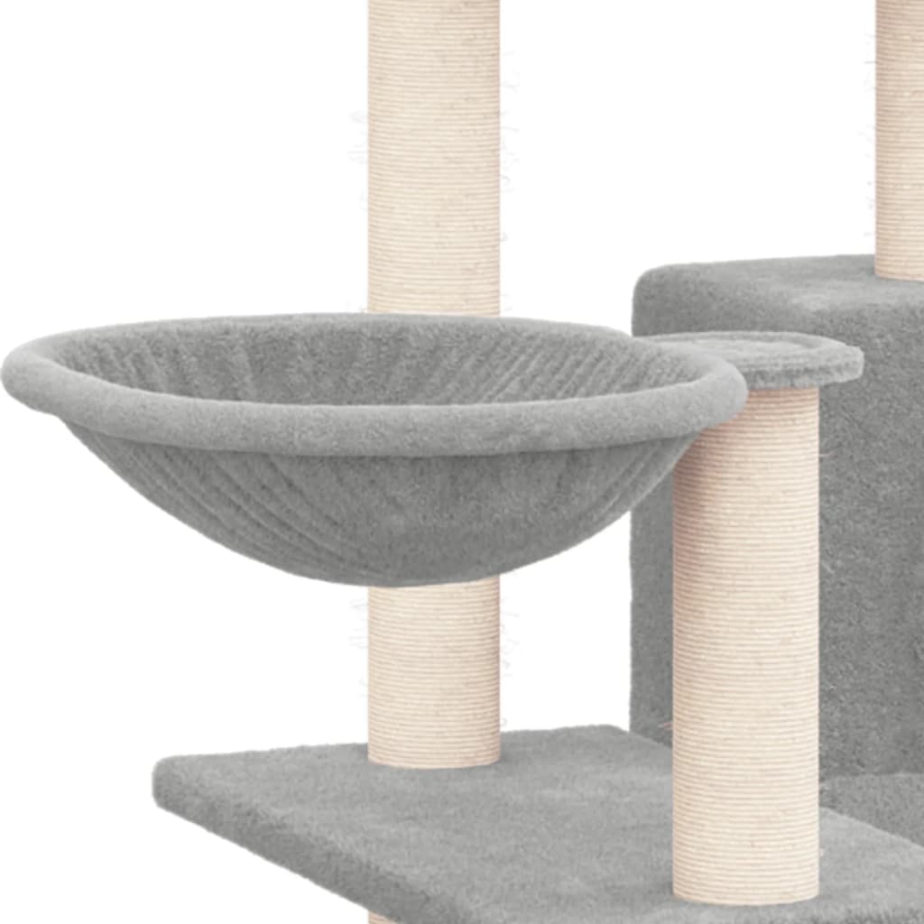 Albero per Gatti con Tiragraffi in Sisal Grigio Chiaro 82 cm - homemem39