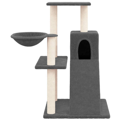 Albero per Gatti con Tiragraffi in Sisal Grigio Scuro 82 cm - homemem39