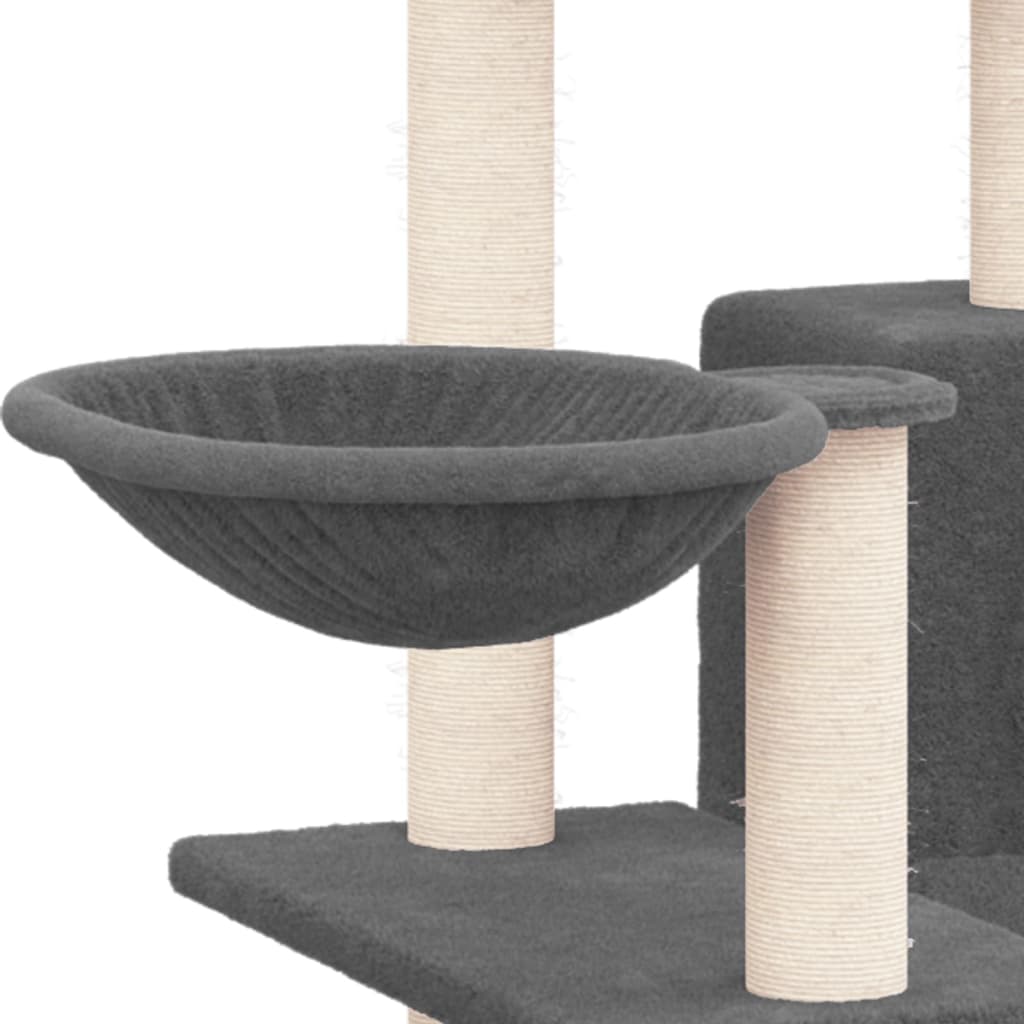 Albero per Gatti con Tiragraffi in Sisal Grigio Scuro 82 cm - homemem39