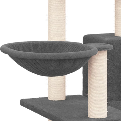 Albero per Gatti con Tiragraffi in Sisal Grigio Scuro 82 cm - homemem39