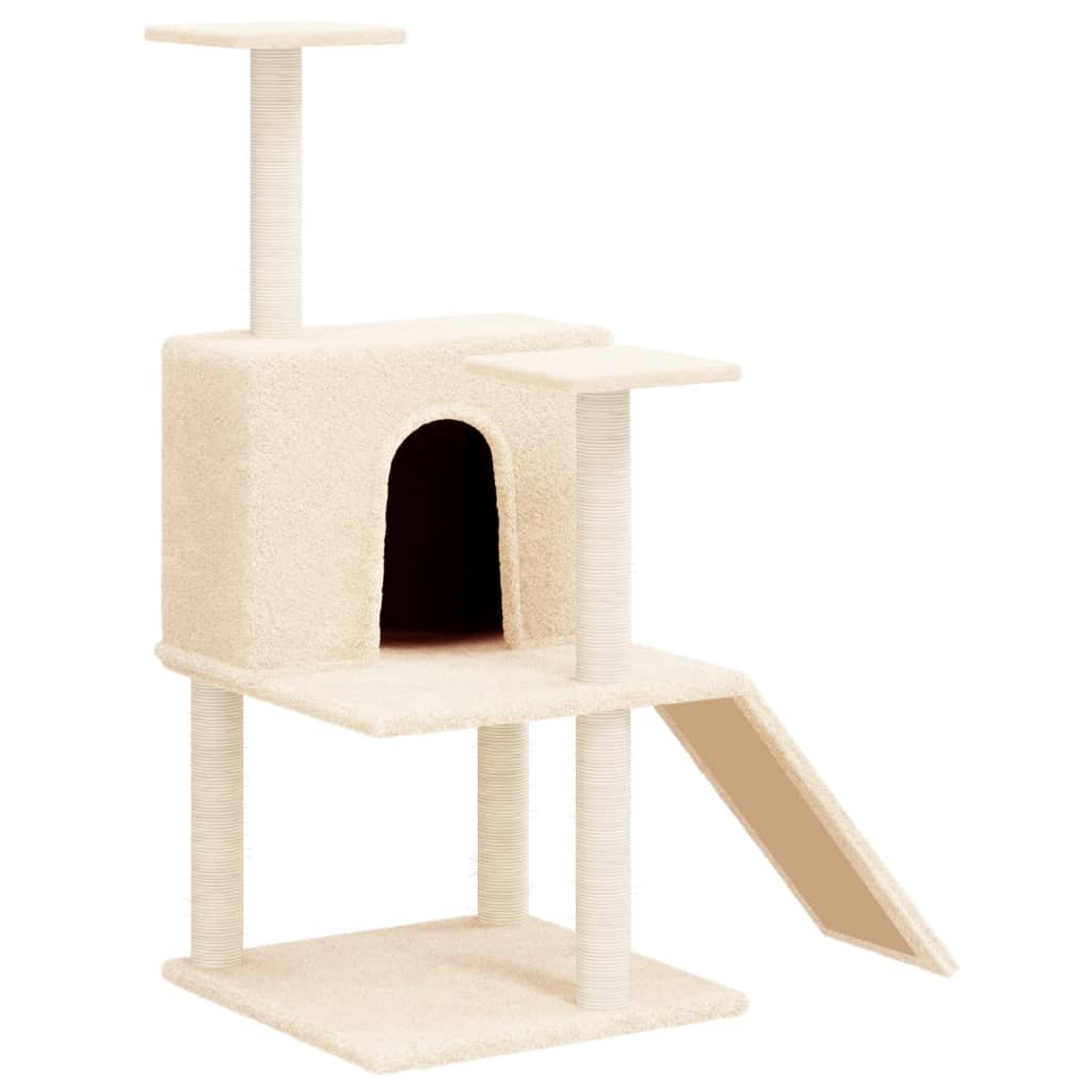 Albero per Gatti con Tiragraffi in Sisal Crema 109 cm - homemem39