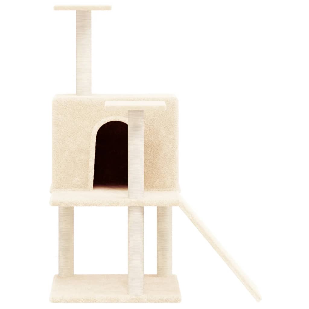 Albero per Gatti con Tiragraffi in Sisal Crema 109 cm - homemem39