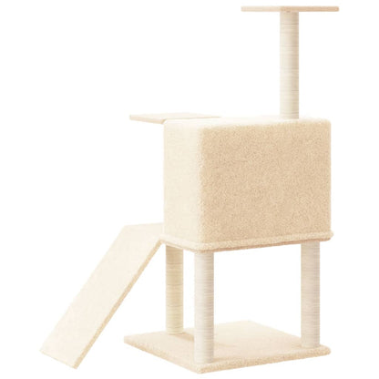 Albero per Gatti con Tiragraffi in Sisal Crema 109 cm - homemem39