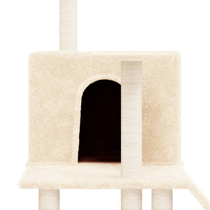 Albero per Gatti con Tiragraffi in Sisal Crema 109 cm - homemem39